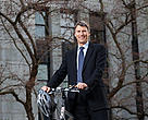 Vancouver Mayor Gregor Robertson with bicycle