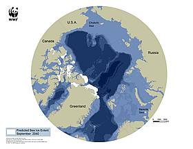 Predicted sea ice extent in 2040. / ©: WWF-Canada / ©: WWF-Canada